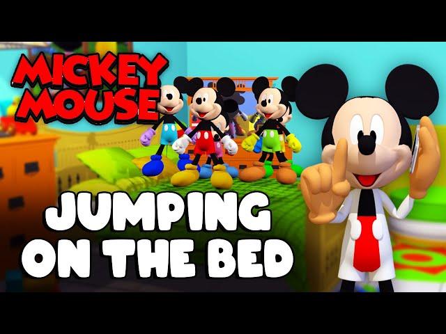 FIVE LITTLE MICKEY MOUSE JUMPING ON THE BED | Nursery Rhymes