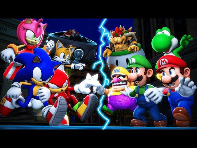 Super Sonic And Freinds Vs Super Mario Brothers And Friends SFM Animation