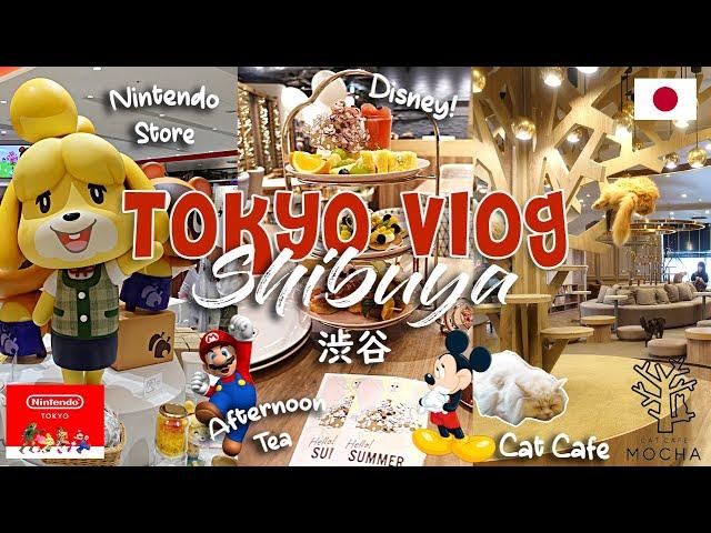 Tokyo Vlog Shibuya ️ Last Day, Shopping, Nintendo Store, Disney Afternoon Tea, Cat Cafe, 109