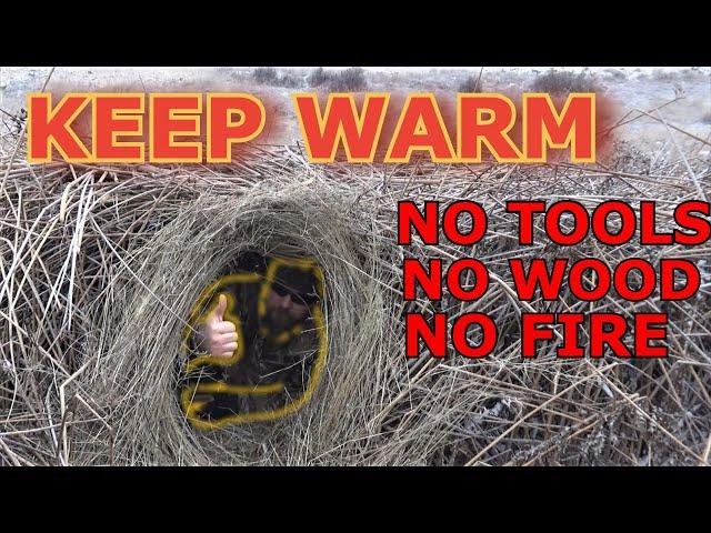 Winter Survival Shelter, Stay Warm Overnight With No Fire