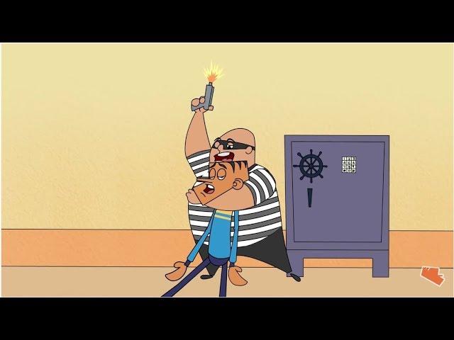 Suppandi Fights Bank robber - Suppandi Stops The Robber | Cartoon Stories - Funny Cartoons