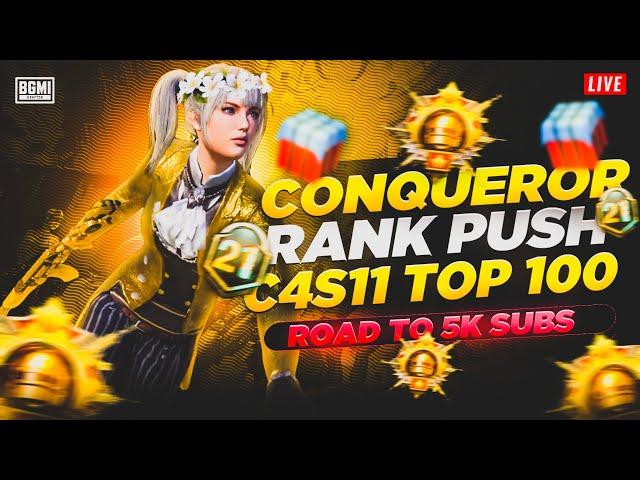 C4S11 Bgmi Conqueror Push Live | C4S11 Bgmi Conqueror Rank Push Live | Conqueror Rank Push Live Bgmi