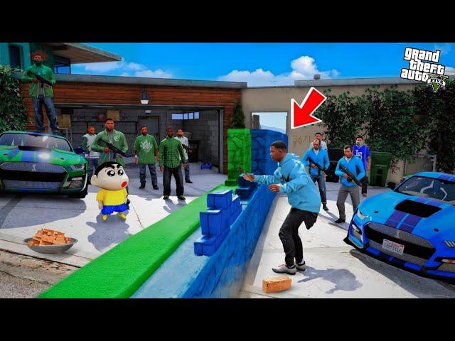 Franklin Blue Gang VS Shinchan Green Gang Divide Their House In GTA 5!