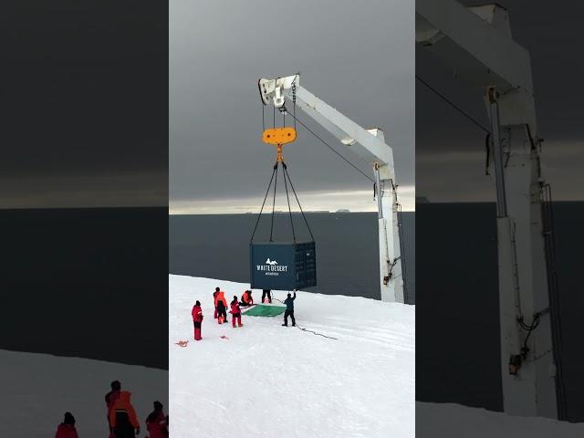 The SA Agulhas II has just pulled up to the ice shelf to deliver our goods!
