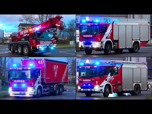 [FEUERWEHRKRAN, RÜSTWAGEN & MEHR!] - XXL-Feuerwehr DUISBURG | EINSATZFAHRTEN der FEUERWACHE 1!