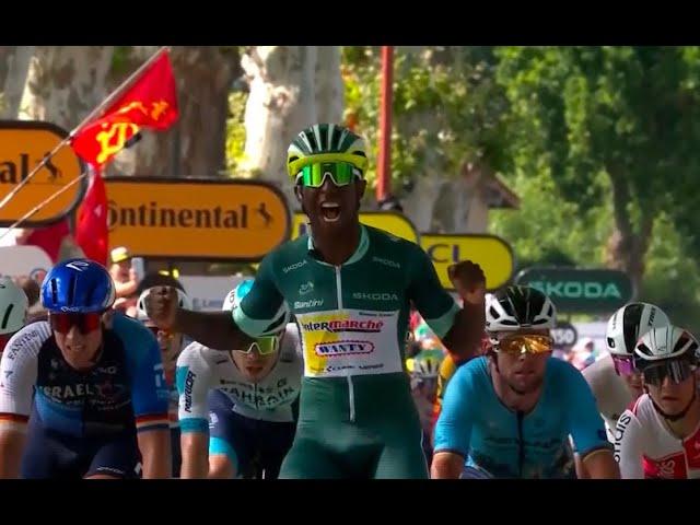 Eritrean Biniam Girmay claims hat-trick with Tour de France Stage 12 victory