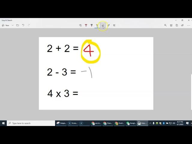 Snip & Sketch - how to annotate Google Slides