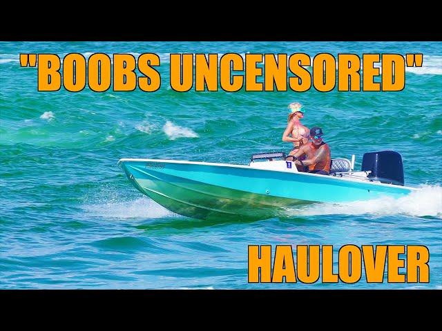 Girl FLASHING to the Camera | BOAT at HAULOVER INLET | DroneViewHD