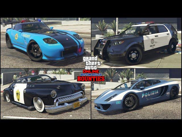 GTA 5 Online - Possible Police Vehicles for Bottom Dollar Bounties DLC