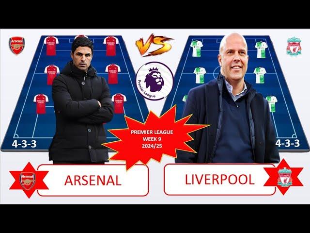 BIG MATCH  ARSENAL vs LIVERPOOL ~ Head to Head Predicted Lineup EPL WEEK 9 2024/2025