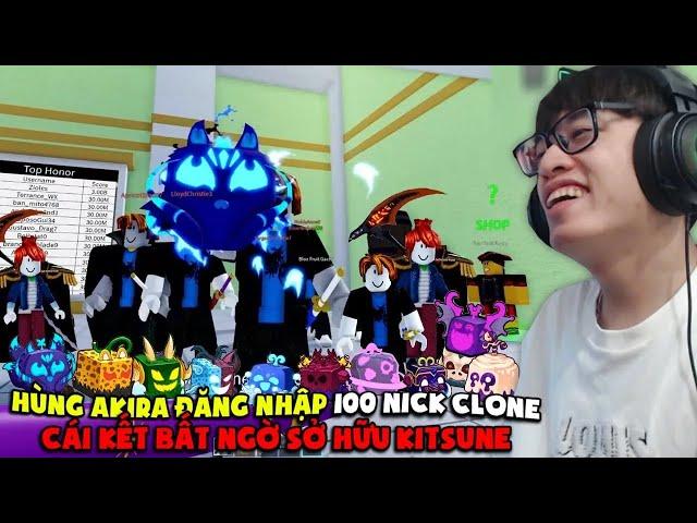 HÙNG AKIRA ĐĂNG NHẬP 100 NICK BOT VÀ CÁI KẾT SỞ HỮU 4 TRÁI LEOPARD KITSUNE CỰC GIÀU TRONG BLOX FRUIT