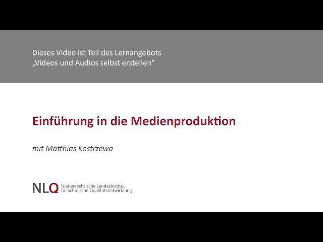 Einführung in die Medienproduktion