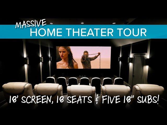 MASSIVE 7.4.4 HOME THEATER TOUR | 18' Screen, 18 Seats, 5 Subs | JBL Synthesis, Sony, Kaleidescape