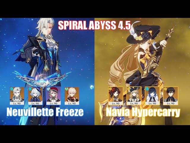 C1 Neuvillette Freeze & C0 Navia Hypercarry | Spiral Abyss 4.5 | Genshin Impact