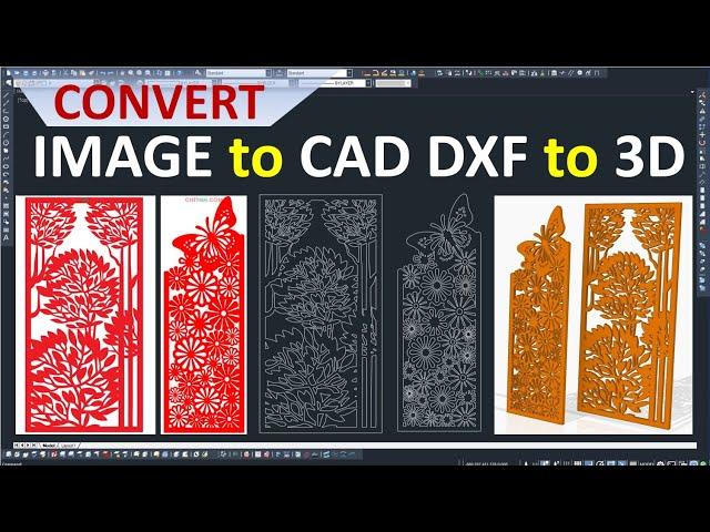 Convert Image to CAD DXF / DWG | Partition With Pattern For CNC Laser Cutting (JPG / PNG to DXF)