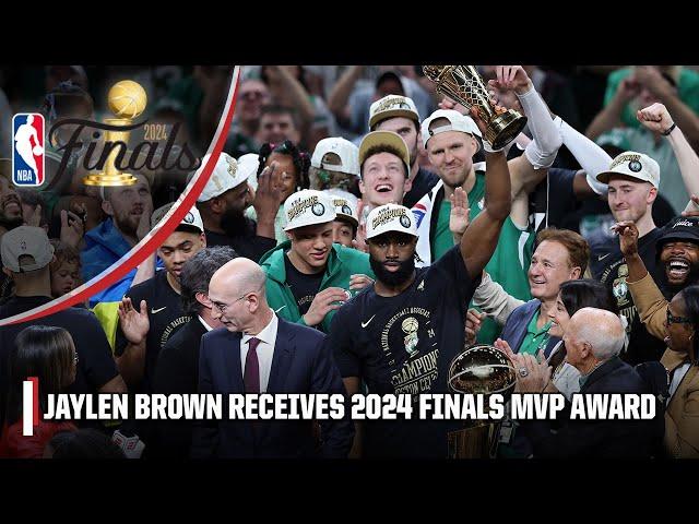 Jaylen Brown receives 2024 Bill Russell Finals MVP Trophy  | 2024 NBA Finals