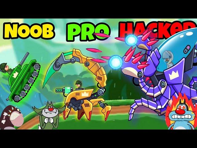 NOOB vs PRO vs HACKER in Hills Of Steel Tank Game | Oggy, Jack, Shinchan, Bob || Daddy Gaming 