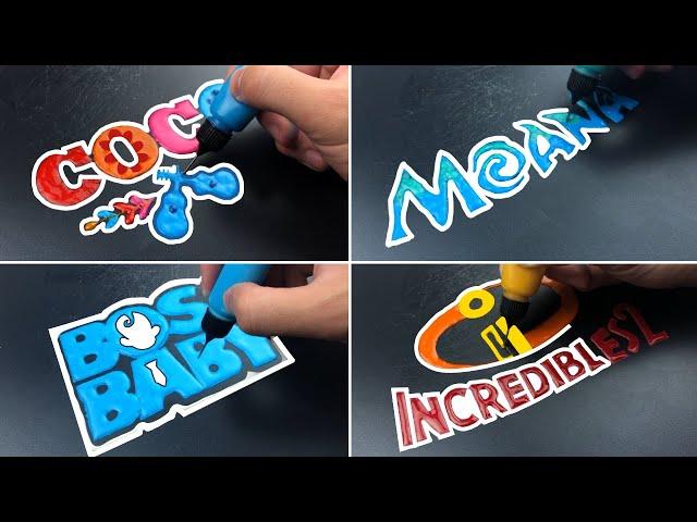 Cartoon Logo Pancake Art - The Boss Baby, Coco, Moana and The Incredibles 2