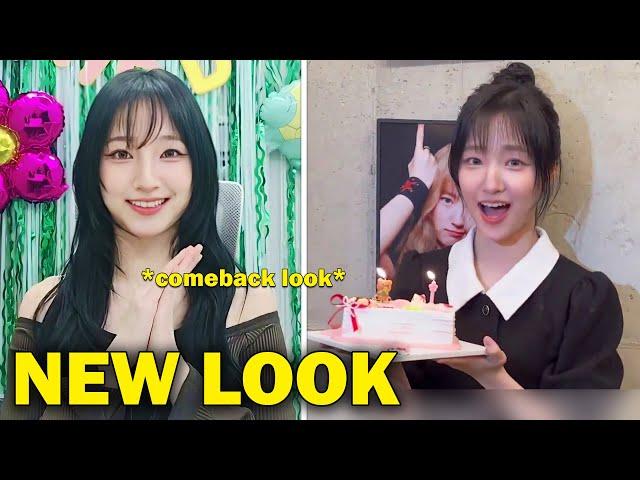 UNIS Yunha debuts new hair style, and visits her birthday cafe