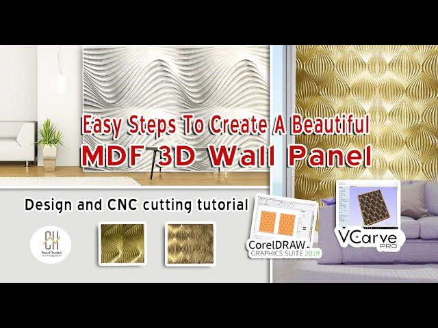 Easy Steps To Create A Beautiful MDF 3D Wall Panel || CorelDRAW Tutorial || CNC Toolpaths Tutorial