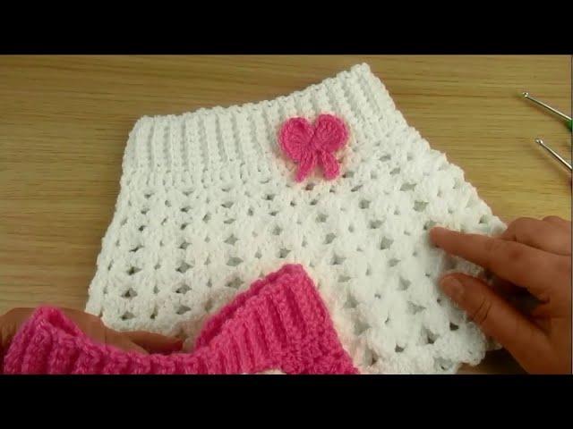 Crochet Baby Skirt with ribbon 0-6 months - Happy Crochet Club