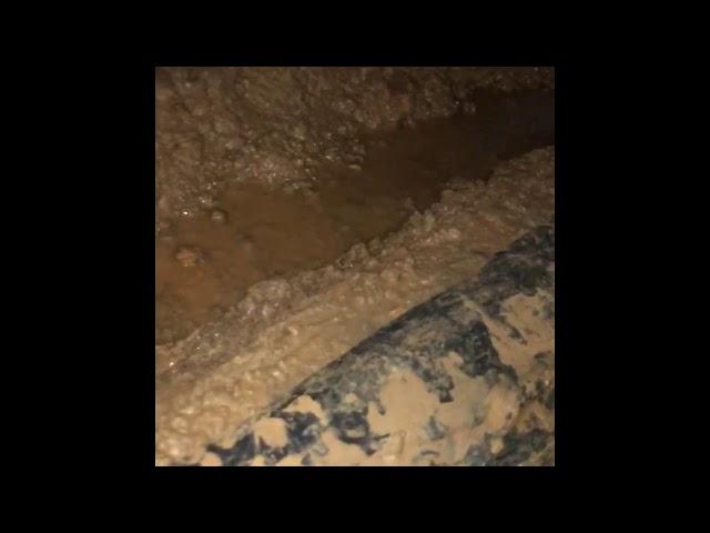 Trench in a Crawl Space with No Drainage System