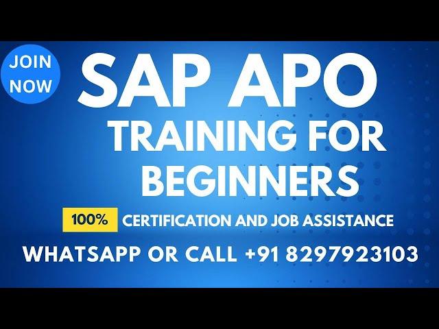 SAP APO SAP APO Training Videos for beginners Call or What's App +91 8297923103