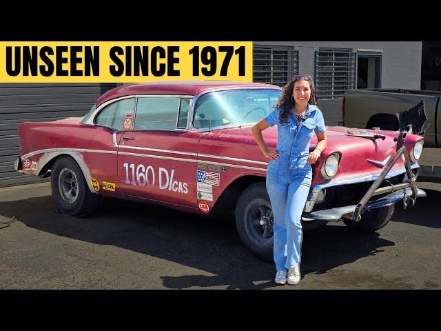 Retired 1956 Chevy Drag Car – Kept In A Garage For 55 years! With Old 60s Speed Parts