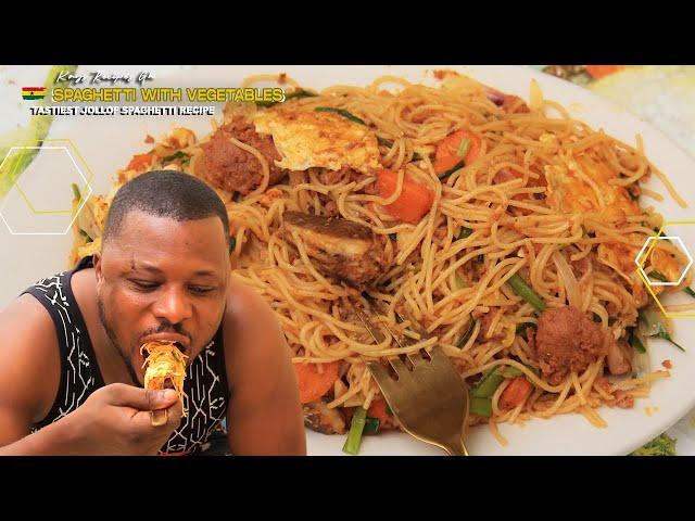 Popular Ghanaian Street Food - The Easiest / Tastiest Jollof Spaghetti Recipe ||  - Noodles