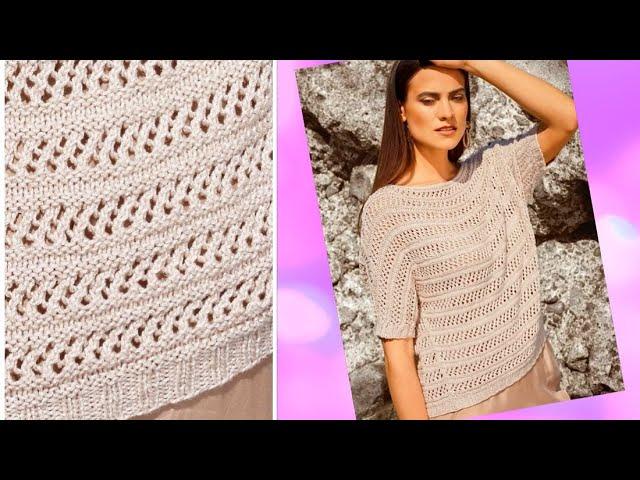 Elegant jumper with a mesh pattern for beginners
