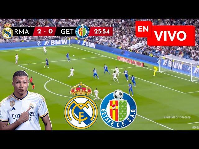  REAL MADRID VS GETAFE PARTIDO EN VIVO / LIGA ESPAÑOLA - JUEGA MBAPPE