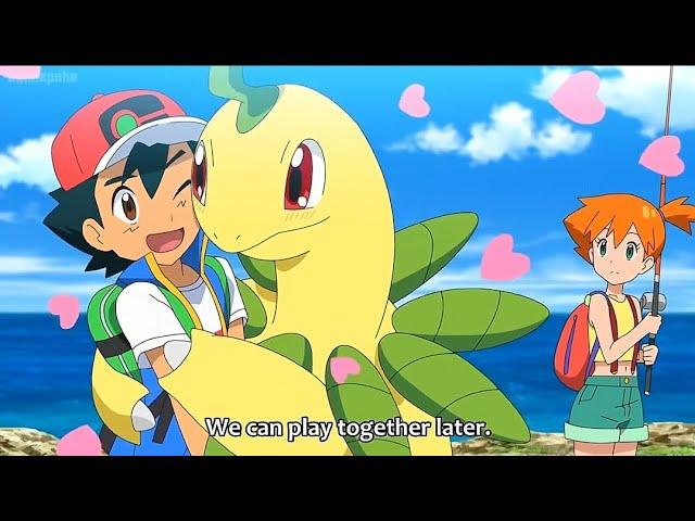 Bayleef meets Ash after a long in Aim to be a Pokemon master episode 7