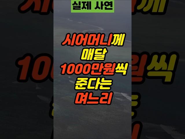 시어머니에게 매달 1000만원씩 준다는 며느리 | 사연 실제사연 부부사연