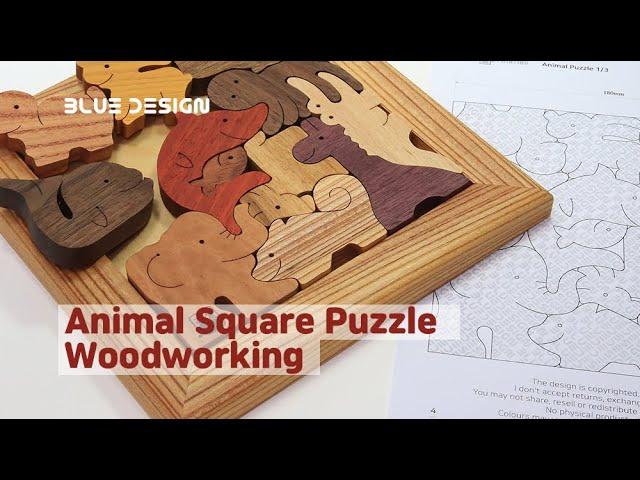 How to Make a Wood Animal Square Puzzle Scroll saw