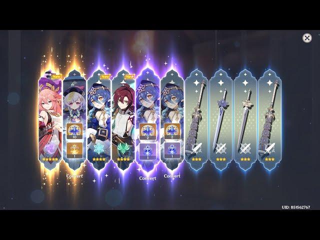 The Luckiest 0 pity 10 pulls of my life (Genshin Impact)