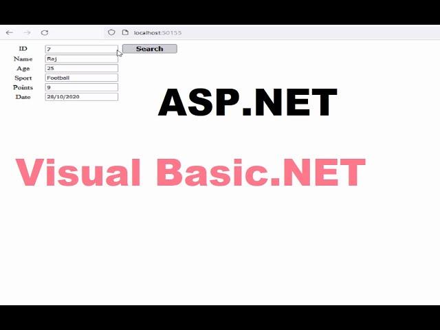 Retrieve data from sql server database in asp.net using VB.net(with code)