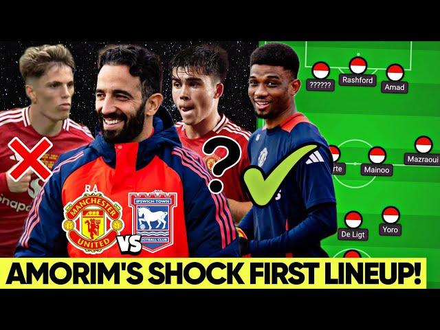 Amad & Yoro Start! Ruben Amorim Picks His First Man Utd Starting 11 vs Ipswich!