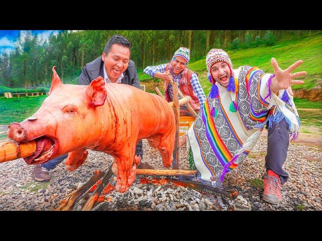 CHANCHO A LA BRASA ENTERO EN PERÚ CON CHOLO AQUILES