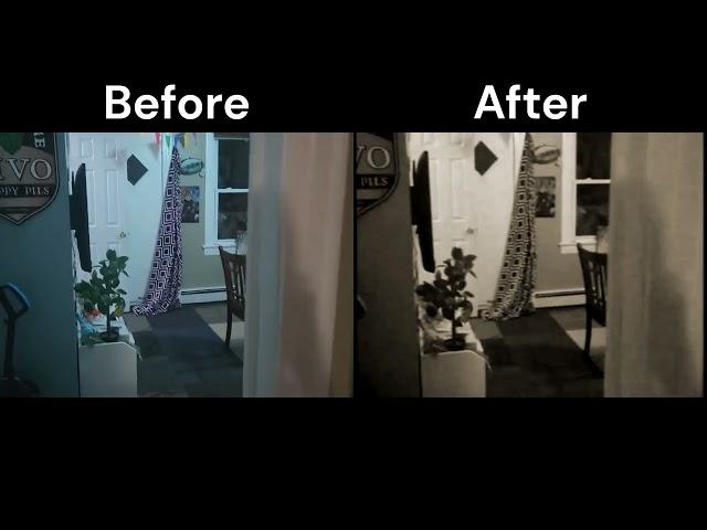 My video capture before and after side-by-side.