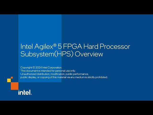 Intel Agilex® 5 FPGAs Hard-Processor SubSystem (HPS) Overview