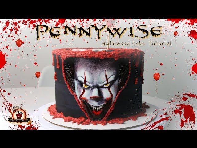 Pennywise Halloween Cake Tutorial