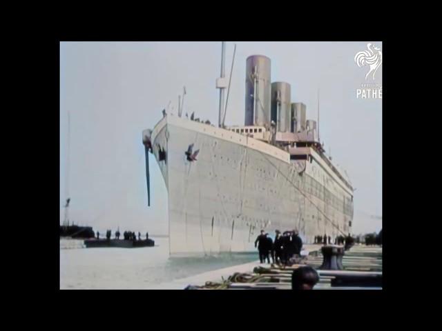 [60 fps, 1080p, stabilized, color] Titanic and Olympic real footage