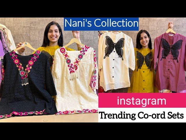 instagram trending co-ord Sets .STYLISH SUITS at Nani's Collection .Wholesale & Retail.