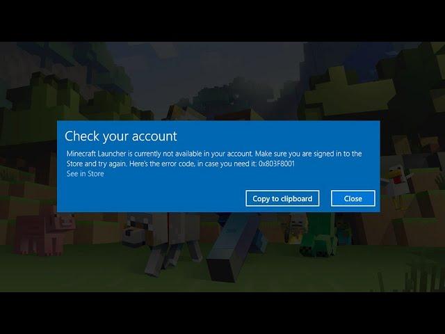 How to Fix Minecraft Launcher Error Code 0x803F8001