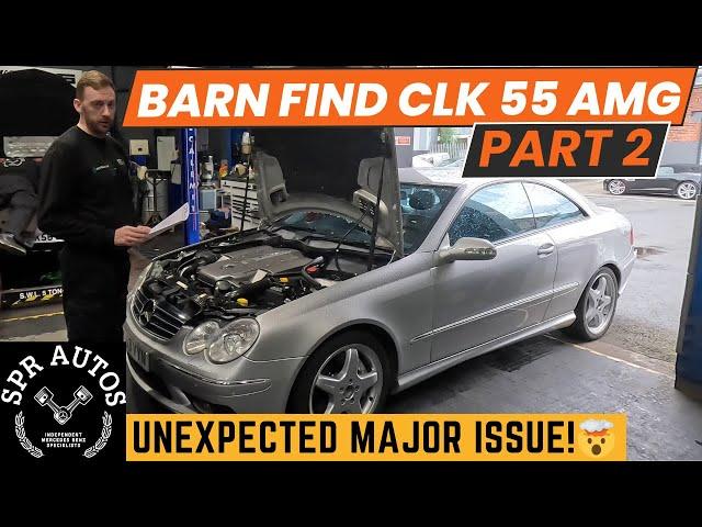 BARN FIND LOW MILEAGE MERCEDES w209 CLK 55 AMG,  PART 2! TURNS INTO A DISASTER! NOT GOOD NEWS! 