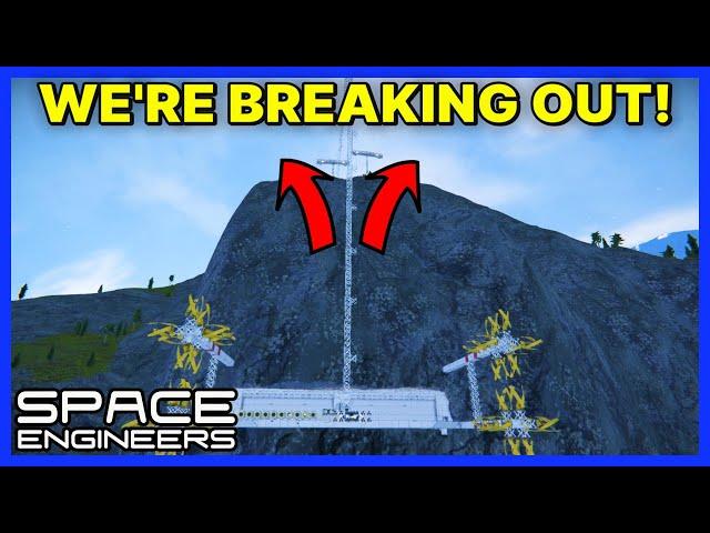 We're DRILLING out of the MOUNTAIN TOP! - Vanilla SPACE ENGINEERS Survival - Ep 16