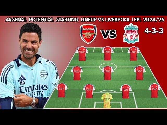 ARSENAL VS LIVERPOOL | Arsenal Potential starting lineup ■ ENGLISH PREMIER LEAGUE 2024/25