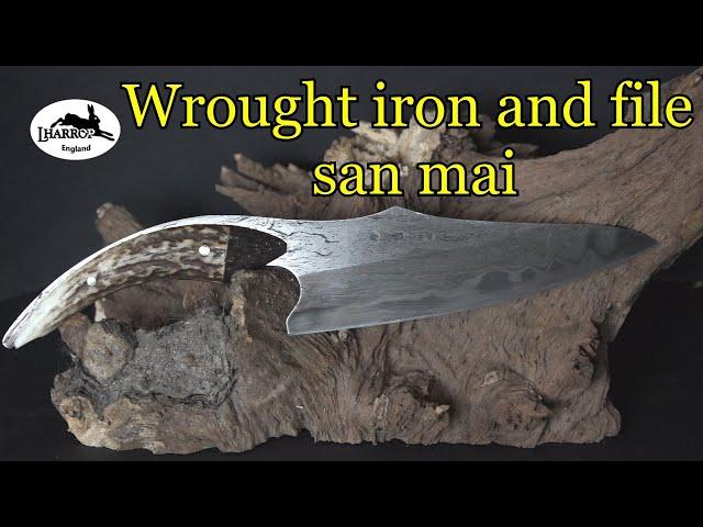 forging a wrought iron san mai knife #sanmai