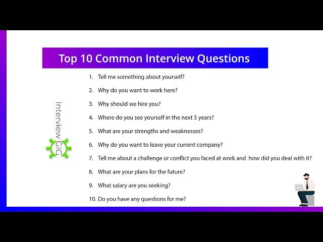 Top 10 Common Interview Questions | Basic interview Questions for freshers #interview #jobs