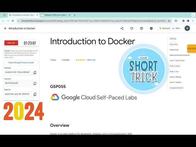 [2024] Introduction to Docker || #qwiklabs || #GSP055 ||  [With Explanation️]